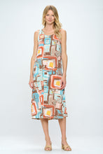 Load image into Gallery viewer, Neutrals Abstracts  Print  Long Tank Dress Print -7000BN-TRP1-W364
