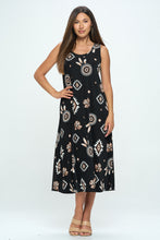 Load image into Gallery viewer, Plus Size Print Tank Long Dress Sleeveless-7000BN-TXP1-W370
