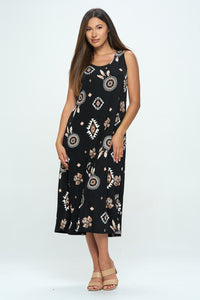 Print Long Tank Dress Print -7000BN-TRP1-W370