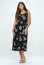 Load image into Gallery viewer, Plus Size Print Tank Long Dress Sleeveless-7000BN-TXP1-W370
