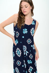 Print Long Tank Dress Print -7000BN-TRP1-W370