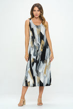 Load image into Gallery viewer, Plus Size Print Tank Long Dress Sleeveless- 7000BN-TXP1-W379
