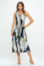 Load image into Gallery viewer, Plus Size Print Tank Long Dress Sleeveless- 7000BN-TXP1-W379
