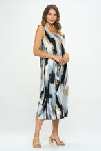 Load image into Gallery viewer, Plus Size Print Tank Long Dress Sleeveless- 7000BN-TXP1-W379
