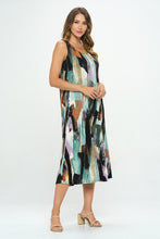 Load image into Gallery viewer, Plus Size Print Tank Long Dress Sleeveless- 7000BN-TXP1-W379
