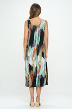 Load image into Gallery viewer, Plus Size Print Tank Long Dress Sleeveless- 7000BN-TXP1-W379
