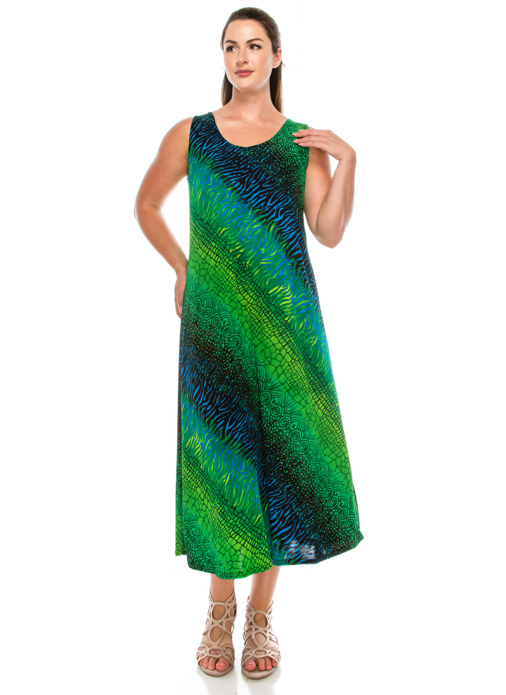 Jostar Women's Stretchy Long Tank Dress Print, 700BN-TP-W182 - Jostar Online