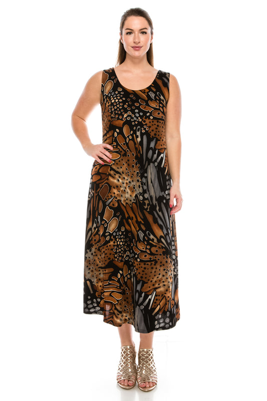 Jostar Women's Stretchy Long Tank Dress Print, 700BN-TP-W207 - Jostar Online