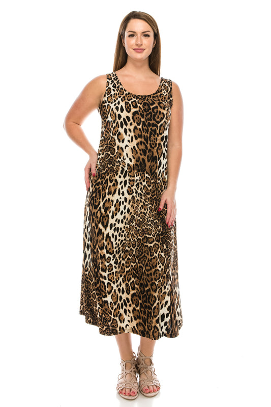 Jostar Women's Stretchy Long Tank Dress Print, 700BN-TP-W757 - Jostar Online