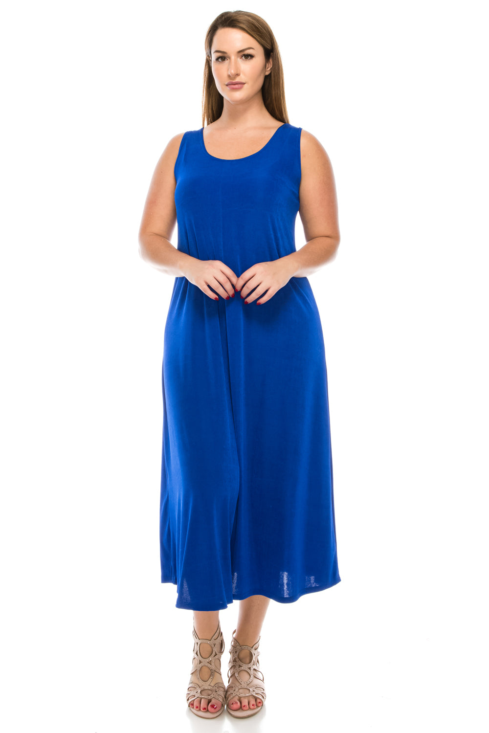 Jostar Women's Stretchy Long Tank Dress,700BN-T,Made in USA.Everyday  wrinkle resistant, travel friendly. Comfortable and trendy. – Jostar Online