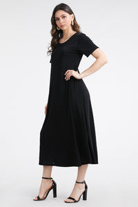 Classic Stretch Long Dress Short Sleeve-7002BN-SRS1 - Jostar Online