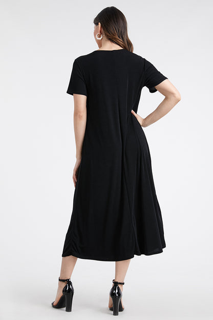 Classic Stretch Long Dress Short Sleeve-7002BN-SRS1 - Jostar Online