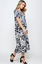 Load image into Gallery viewer, Women&#39;s Stretchy Long Dress Short Sleeve Print-7002BN-SRP1-W293 - Jostar Online
