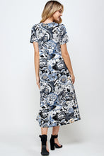 Load image into Gallery viewer, Women&#39;s Stretchy Long Dress Short Sleeve Print-7002BN-SRP1-W293 - Jostar Online
