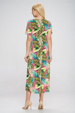 Load image into Gallery viewer, Stretchy Long Dress Short Sleeve Print-7002BN-SRP1-W311 - Jostar Online

