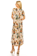 Load image into Gallery viewer, Stretchy Long Dress Short Sleeve Print, 7002BN-SRP1-W317
