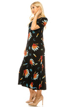 Load image into Gallery viewer, Stretchy Long Dress Short Sleeve Print, 7002BN-SRP1-W321
