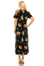 Load image into Gallery viewer, Stretchy Long Dress Short Sleeve Print, 7002BN-SRP1-W321
