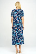 Load image into Gallery viewer, Stretchy Long Dress Short Sleeve Print-7002BN-SRP1-W323
