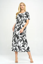 Load image into Gallery viewer, Stretchy Long Dress Short Sleeve Print, 7002BN-SRP1-W324
