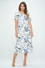 Load image into Gallery viewer, Print Long Dress Short Sleeve -7002BN-SRP1-W383
