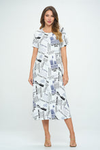 Load image into Gallery viewer, Print Long Dress Short Sleeve -7002BN-SRP1-W383
