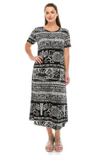 Load image into Gallery viewer, Jostar Women&#39;s Stretchy Long Dress Short Sleeve Print, 702BN-SP-W901 - Jostar Online
