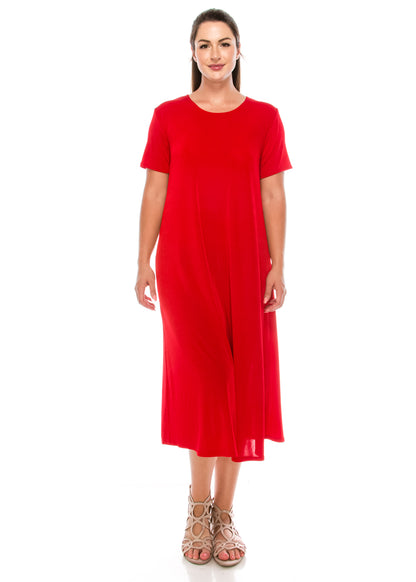 Jostar Women's Stretchy Long Dress Short Sleeve, 702BN-S - Jostar Online