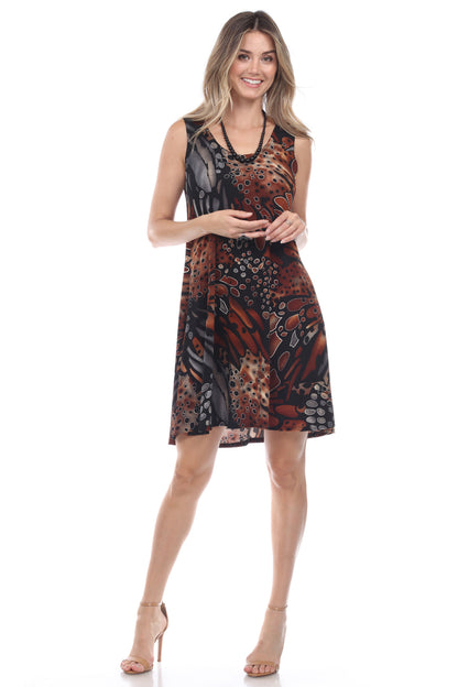 Stretchy Missy Tank Dress Print Plus, 7003BN-TXP1-W207 - Jostar Online
