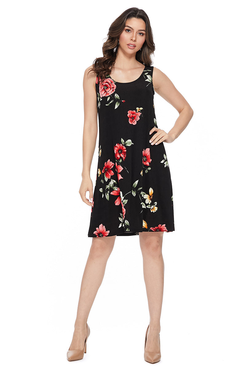 Plus Size Print Missy Tank Dress- 7003BN-TXP1-W215 - Jostar Online