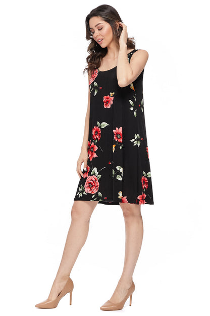 Plus Size Print Missy Tank Dress- 7003BN-TXP1-W215 - Jostar Online