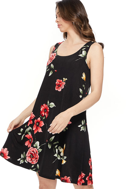 Women's Stretchy Missy Tank Dress Print-7003BN-TRP1-W215 - Jostar Online