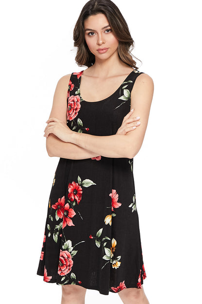 Plus Size Print Missy Tank Dress- 7003BN-TXP1-W215 - Jostar Online