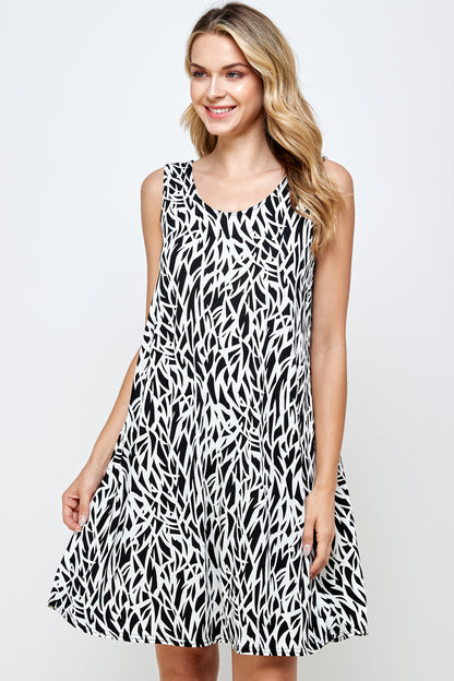 Plus Size Print Missy Tank Dress- 7003BN-TXP1-W289 - Jostar Online