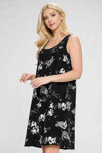 Plus Size Print Missy Tank Dress- 7003BN-TXP1-W308