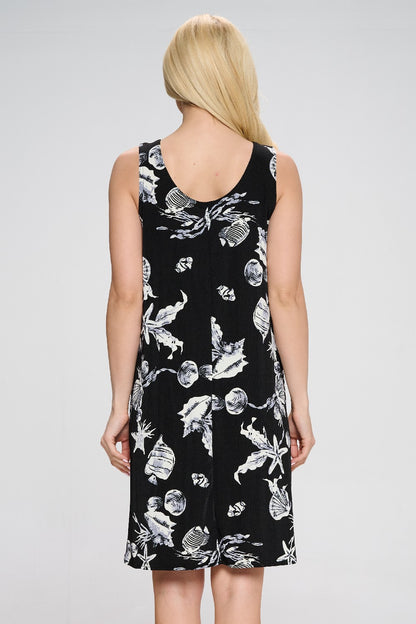 Women's Stretchy Missy Tank Dress Print-7003BN-TRP1-W309