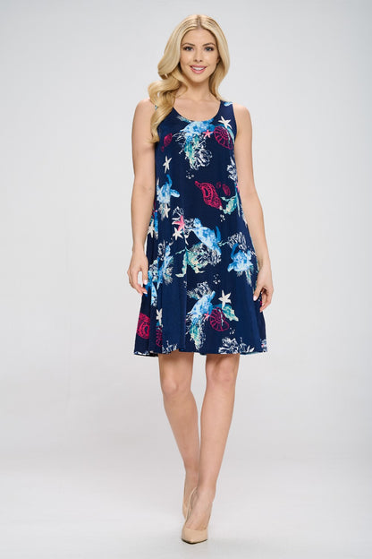 Plus Size Print Missy Tank Dress- 7003BN-TXP1-W310