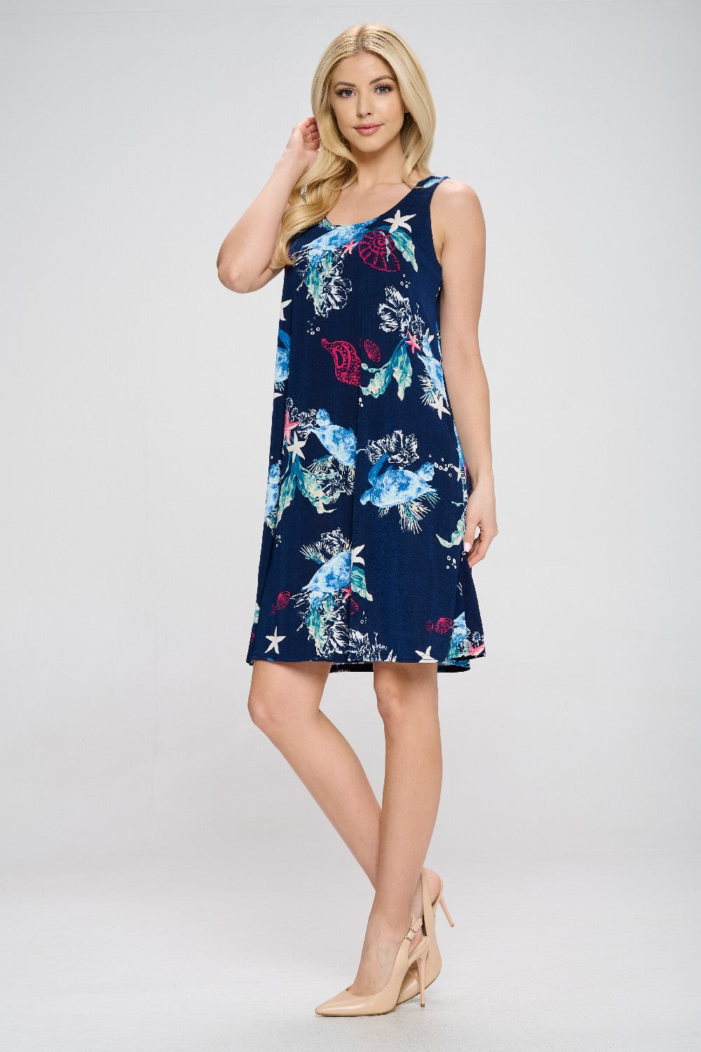 Plus Size Print Missy Tank Dress- 7003BN-TXP1-W310