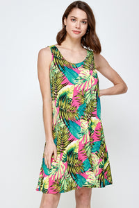 Plus Size Print Missy Tank Dress- 7003BN-TXP1-W311