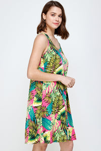 Plus Size Print Missy Tank Dress- 7003BN-TXP1-W311