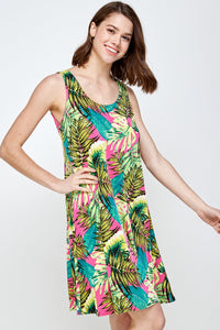 Plus Size Print Missy Tank Dress- 7003BN-TXP1-W311