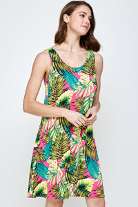 Plus Size Print Missy Tank Dress- 7003BN-TXP1-W311