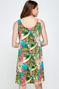 Plus Size Print Missy Tank Dress- 7003BN-TXP1-W311