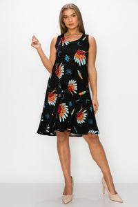 Plus Size Print Missy Tank Dress- 7003BN-TXP1-W321