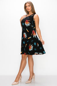 Stretchy Missy Tank Dress Print Plus - 7003BN-TRP1-W321