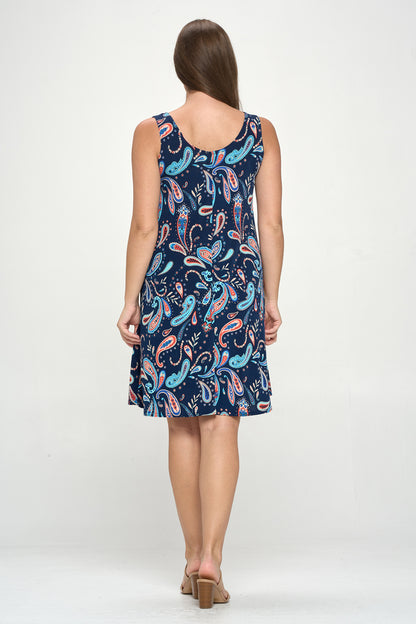 Women's Stretchy Missy Tank Dress Print-7003BN-TRP1-W323