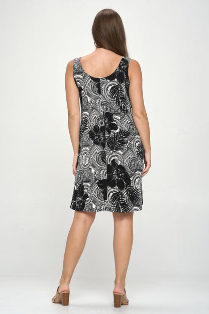 Women's Stretchy Missy Tank Dress Print Plus - 7003BN-TRP1-W325