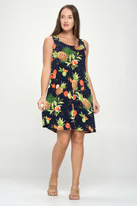 Plus Size Print Missy Tank Dress- 7003BN-TXP1-W327