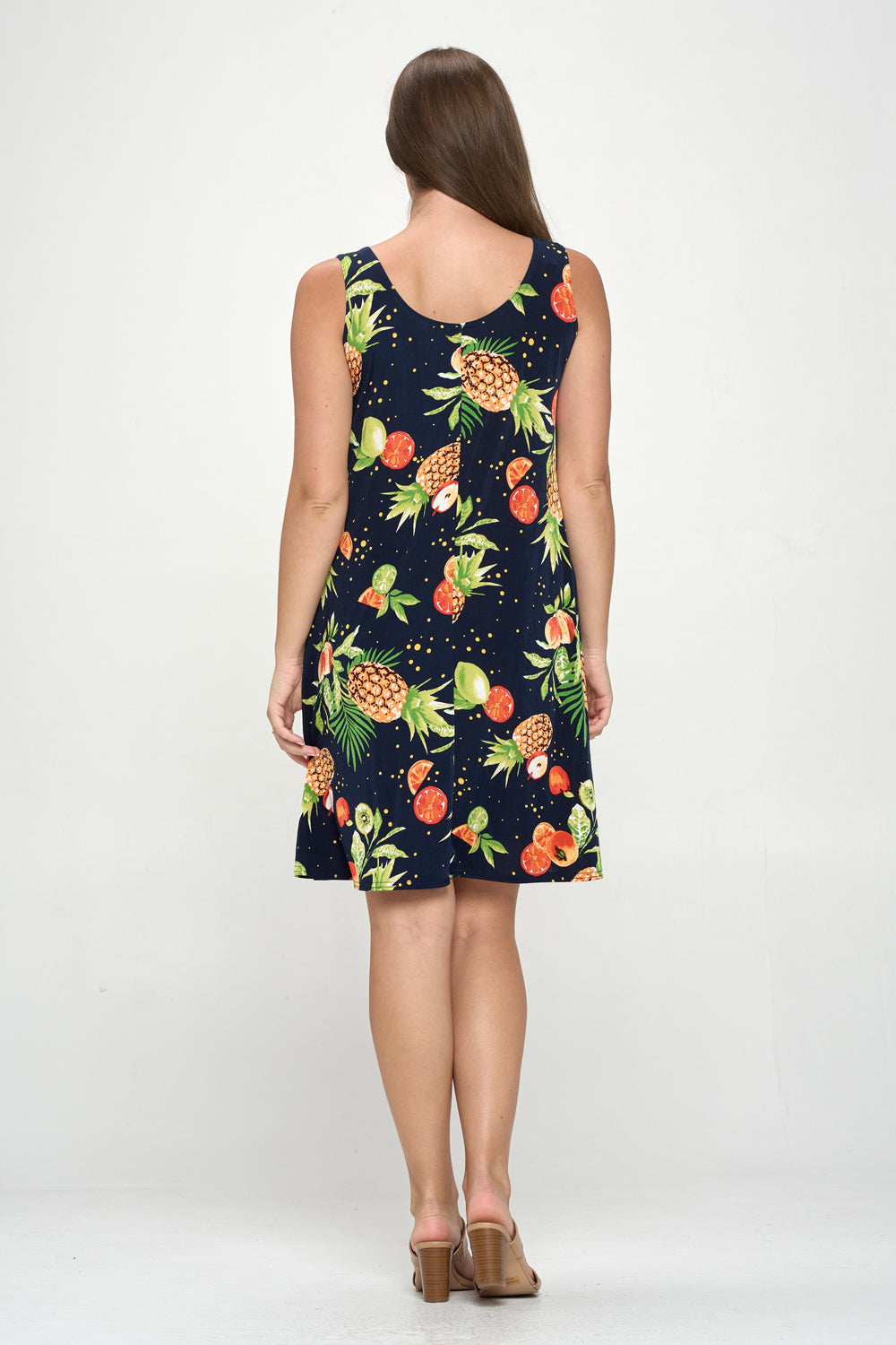 Stretchy Missy Tank Dress Print Plus - 7003BN-TRP1-W327