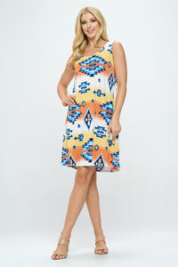 Plus Size Print Missy Tank Dress- 7003BN-TXP1-W371